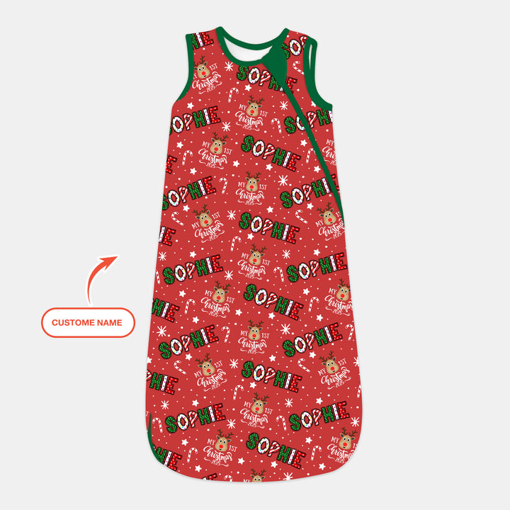 Custom Name "My First Christmas 2025" Sleep Bag , Custom Name "My First Christmas 2025" Sleep Bag - XS / 0.5 TOG