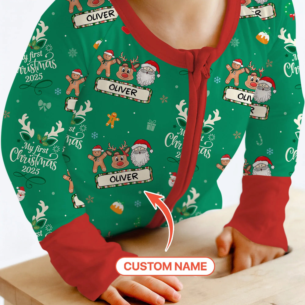 Custom Name "My Deer First's Christmas" For Boy - Convertible Zippy , Custom Name "My Deer First's Christmas" For Boy - Convertible Zippy - 0-3M