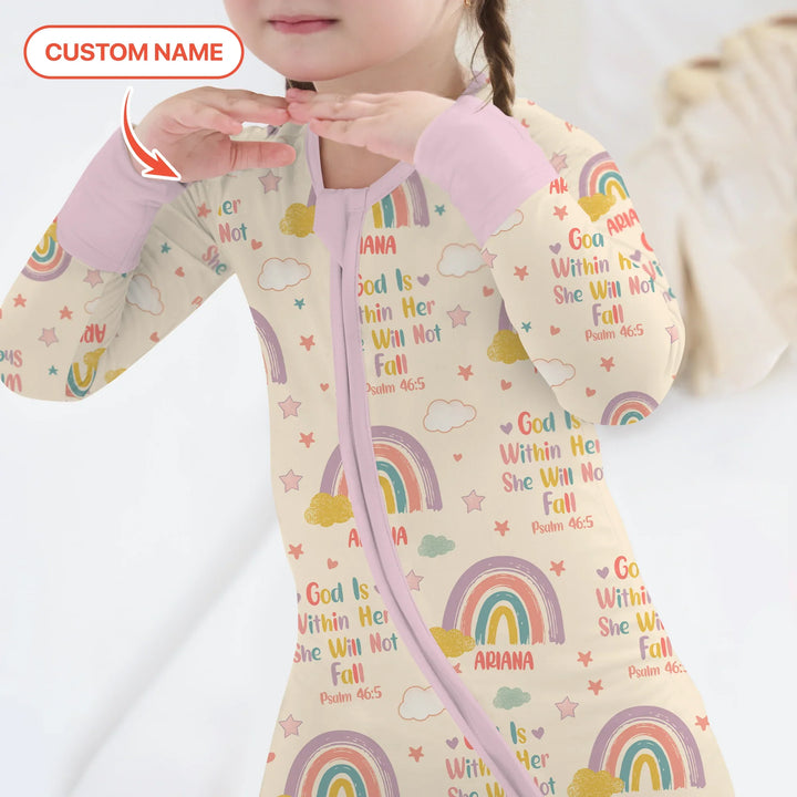 God Is Within Her She Will Not Fall Custom Name Convertible Zippy , God Is Within Her She Will Not Fall Custom Name Convertible Zippy - 0-3M