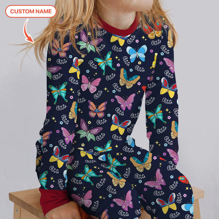 Zweiteiliges Langarm-Pyjama-Set mit Sommerfrüchten