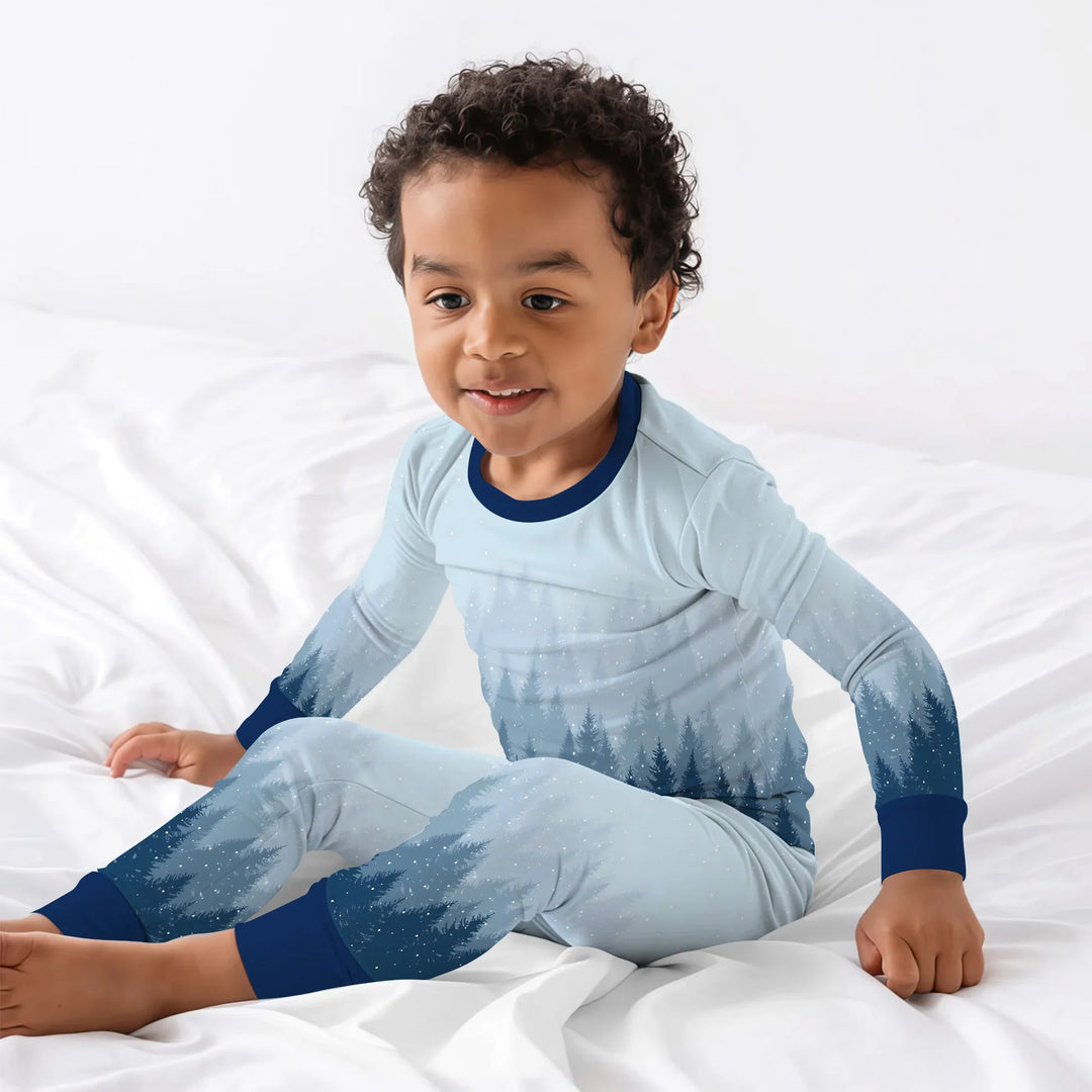 Winter Forest Two Piece Long Sleeve Pajama Set , Winter Forest Two Piece Long Sleeve Pajama Set - 12-18M