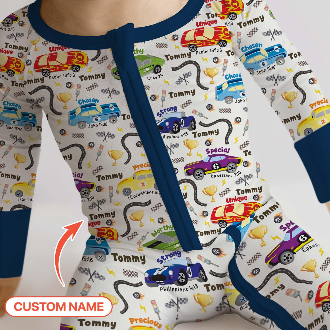 Racing Fun God Says I Am Custom Name Convertible Zippy , Racing Fun God Says I Am Custom Name Convertible Zippy - 0-3M