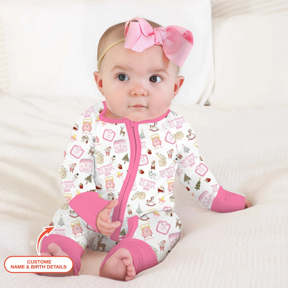 Personalized Baby's First Christmas Convertible Zippy , Personalized Baby's First Christmas Convertible Zippy - 0-3M