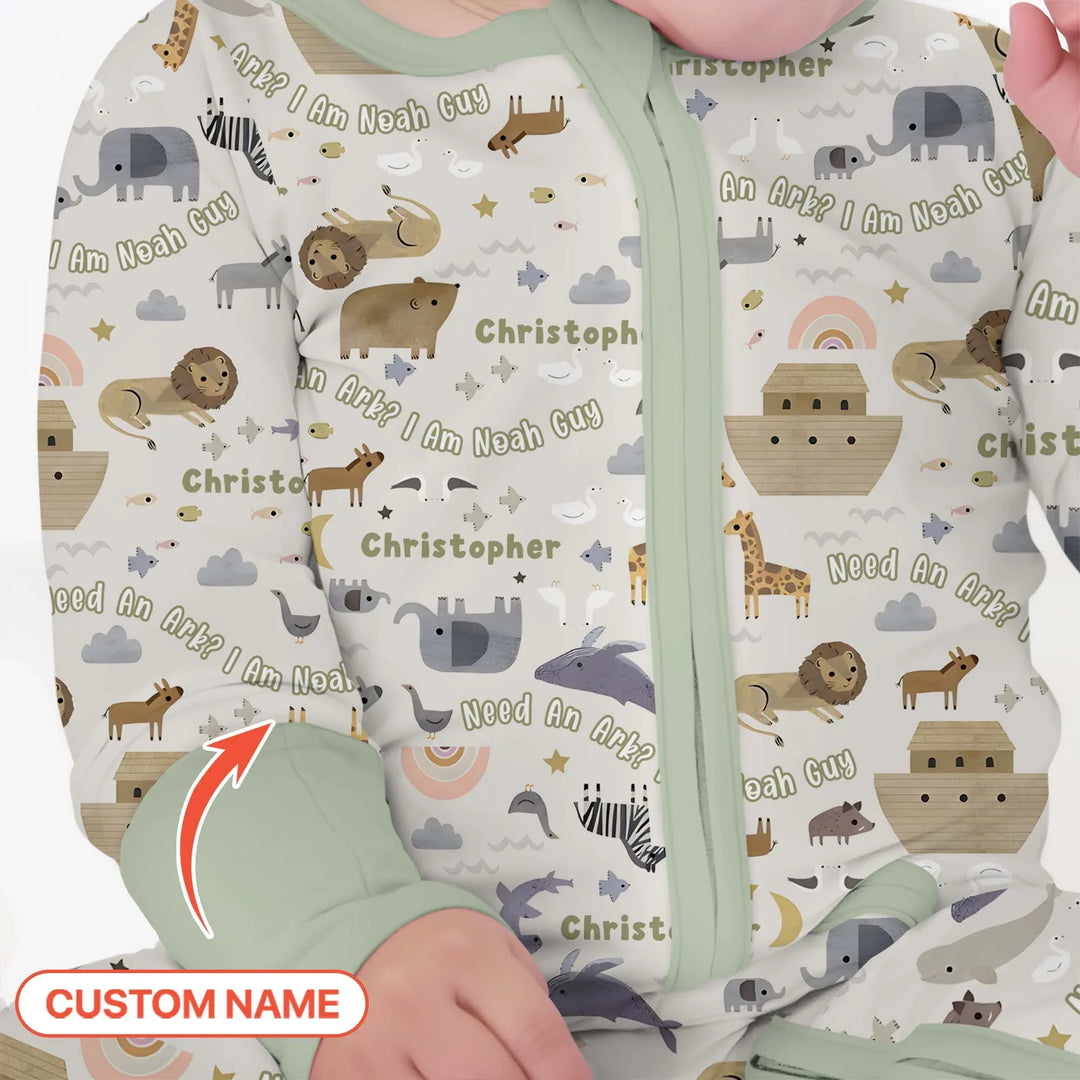 Need An Ark? I Noah Guy Custom Name Convertible Zippy , Need An Ark? I Noah Guy Custom Name Convertible Zippy - 0-3M