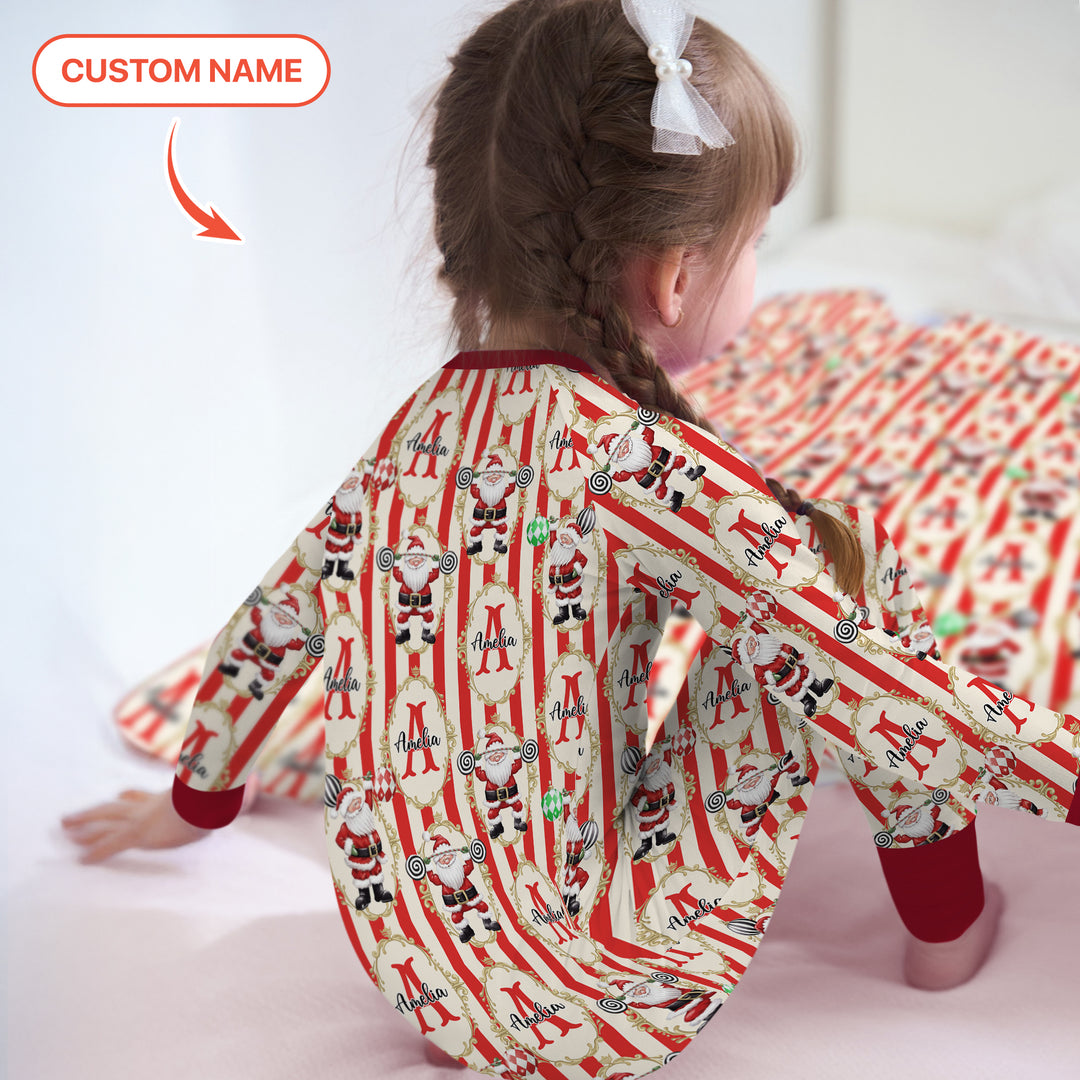 Custom Name Santa Stripes Convertible Zippy