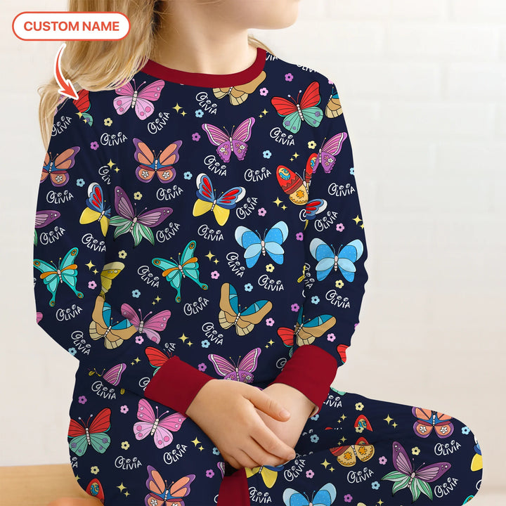 Zweiteiliges Langarm-Pyjama-Set mit Sommerfrüchten