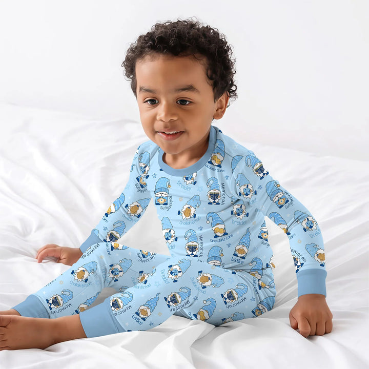 Zweiteiliges Langarm-Pyjama-Set mit Sommerfrüchten