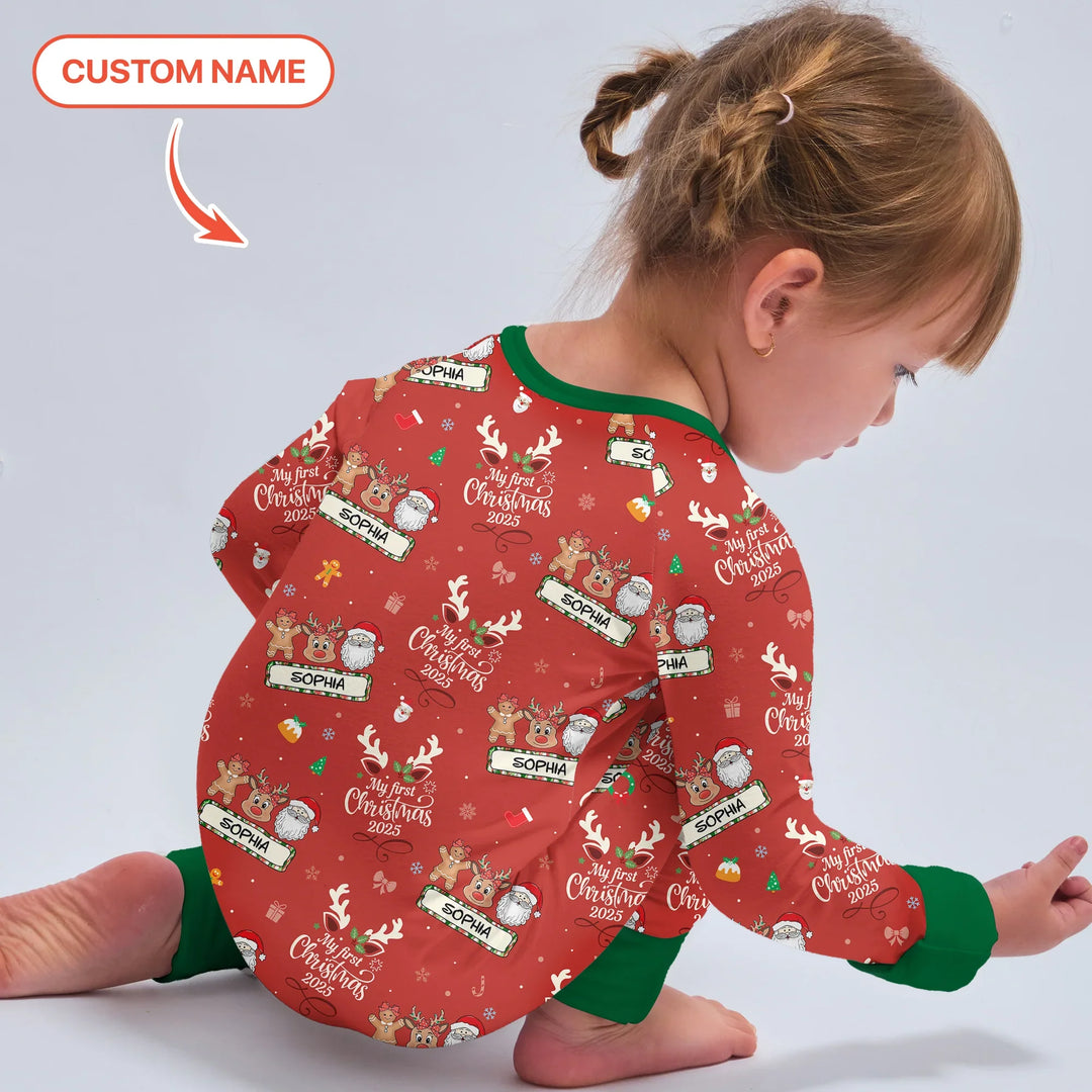 Custom Name "My Deer First's Christmas" For Girl - Convertible Zippy , Custom Name "My Deer First's Christmas" For Girl - Convertible Zippy - 0-3M