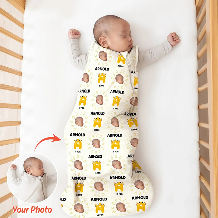 Alphabet Custom Name And Photo Sleep Bag 1.0 TOG , Alphabet Custom Name And Photo Sleep Bag 1.0 TOG - XS