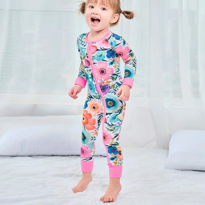 Best-Selling Convertible Zippered Rompers for Girl , Best-Selling Convertible Zippered Rompers for Girl - Secret Garden / Newborn