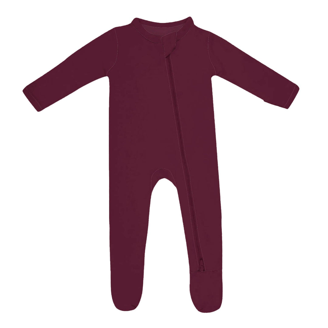 Zippered Footie Romper In Brown Chocolate
