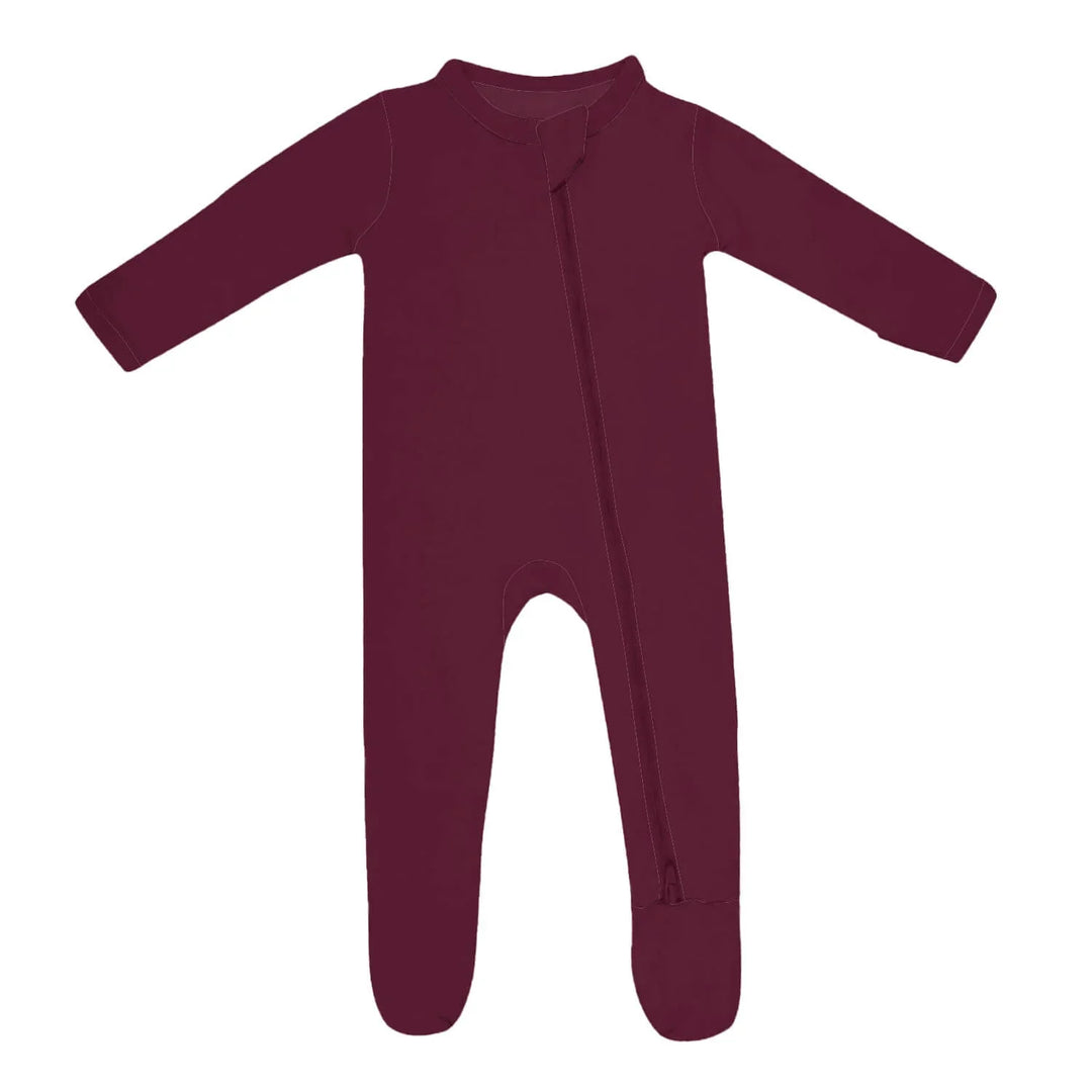 Zippered Footie Romper In Brown Chocolate , Zippered Footie Romper In Brown Chocolate - Newborn