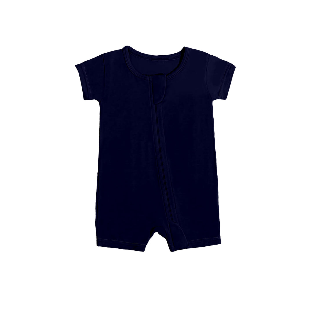 Shorty-Strampler mit Reißverschluss in Walblau