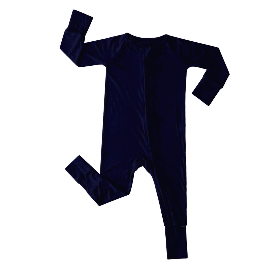 Convertible Zippered Romper in Cetacean Blue