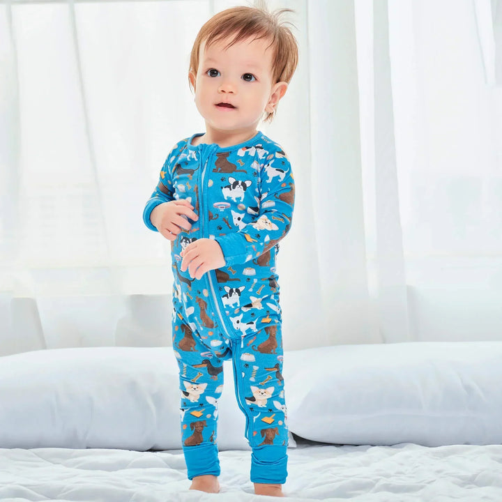 Bamboo Convertible Zippered Romper , Bamboo Convertible Zippered Romper - Dapper Dogs / 0-3M