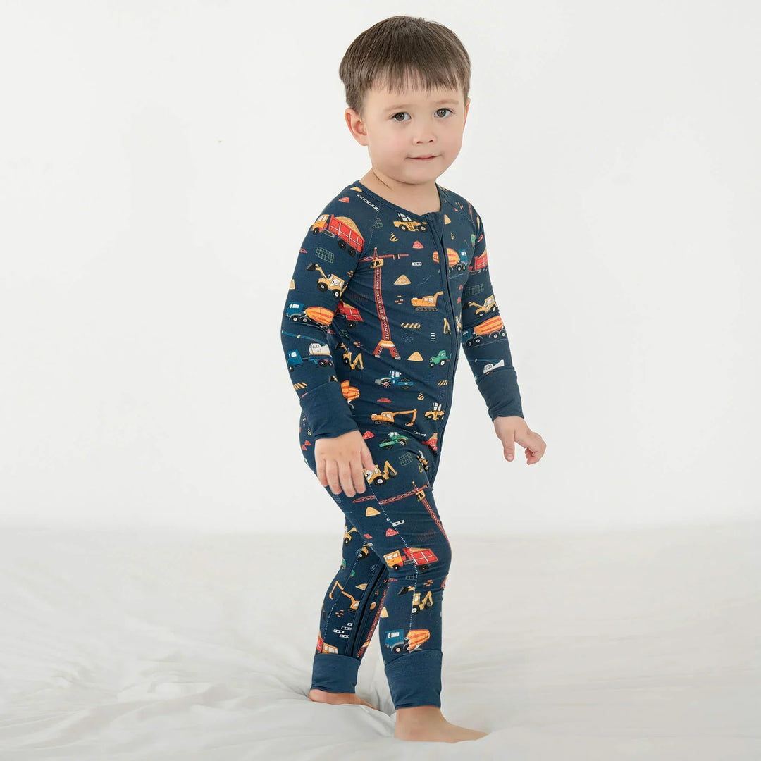 Best-Selling Printed Convertible Zippered Rompers , Best-Selling Printed Convertible Zippered Rompers - Dark Slate Gray Construction / Newborn