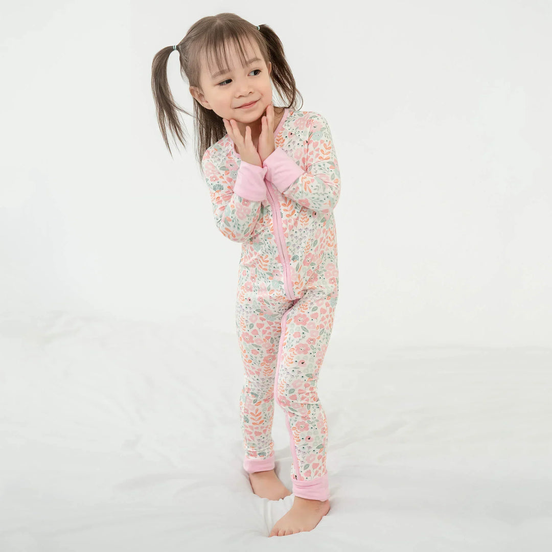 Best-Selling Convertible Zippered Rompers for Girl , Best-Selling Convertible Zippered Rompers for Girl - Willow's Whimsy Floral / Newborn