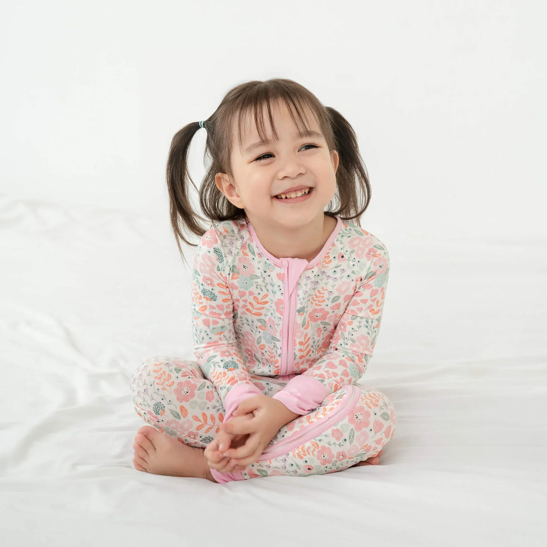 Willow's Whimsy Floral Convertible Zippered Romper , Willow's Whimsy Floral Convertible Zippered Romper - Newborn