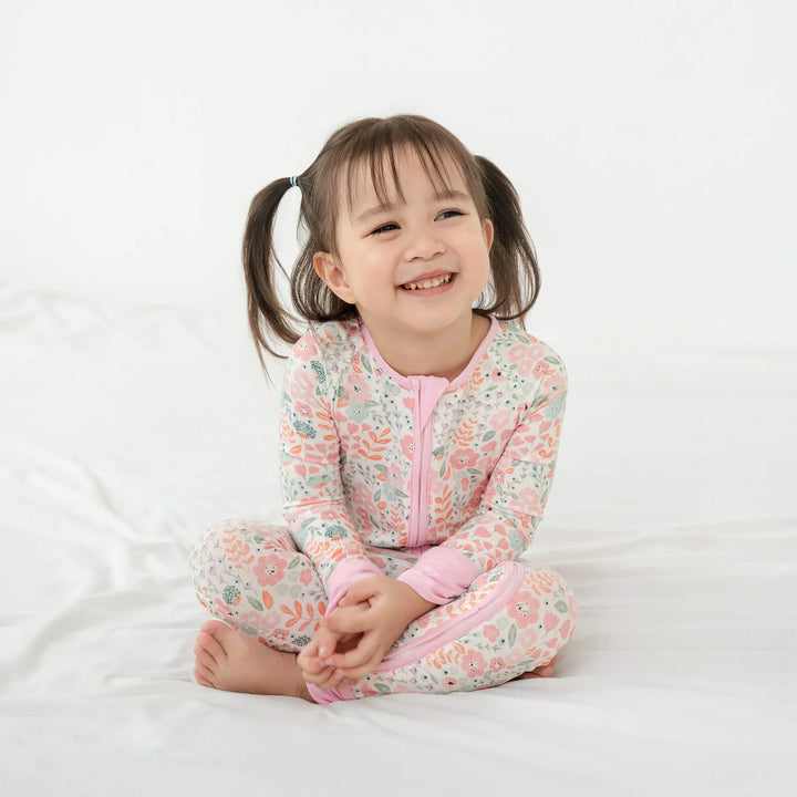 Willow's Whimsy Floral Convertible Zippered Romper , Willow's Whimsy Floral Convertible Zippered Romper - Newborn