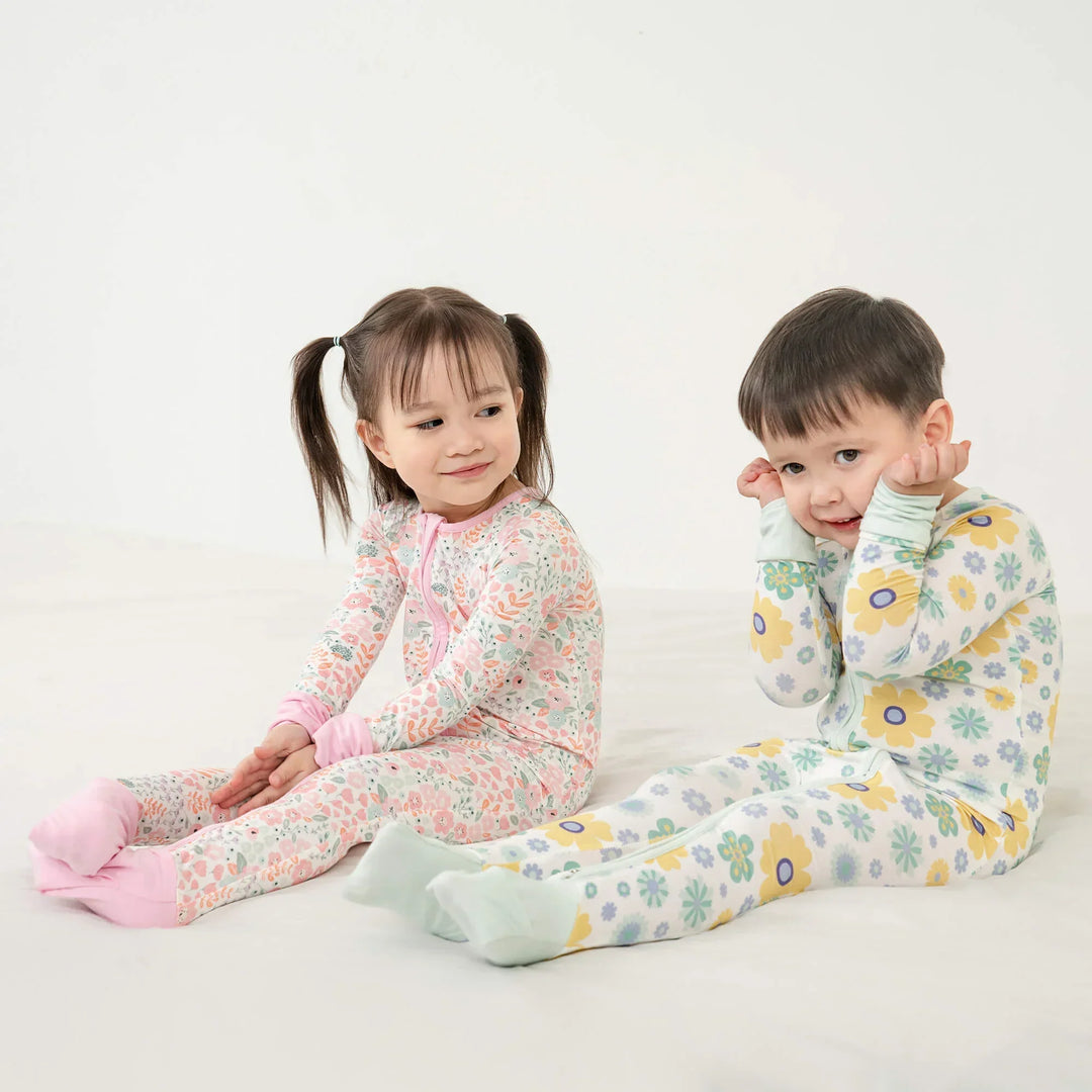 Willow's Whimsy Floral Convertible Zippered Romper , Willow's Whimsy Floral Convertible Zippered Romper - Newborn