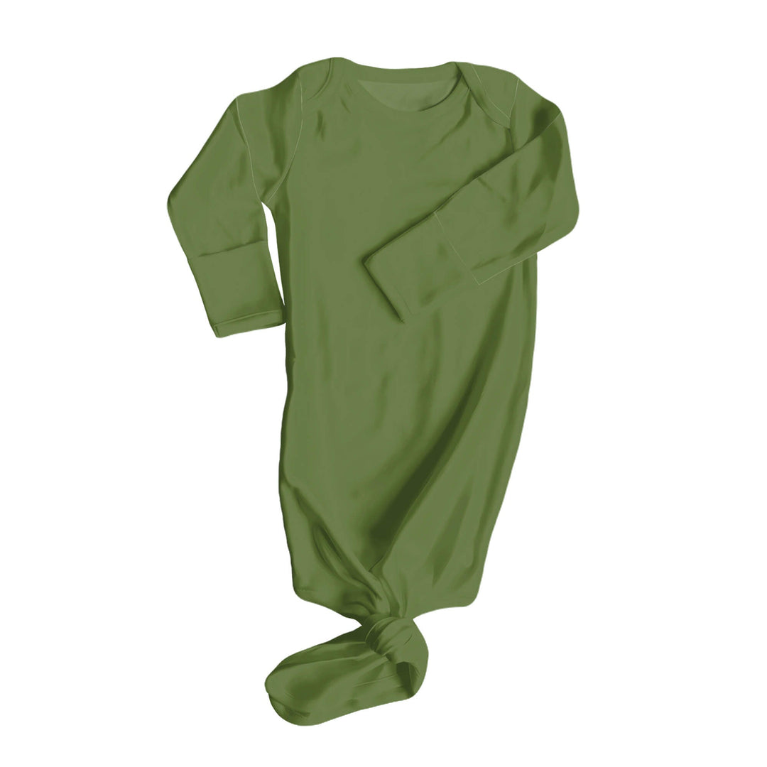 Knotenkleid in dunklem Olivgrün