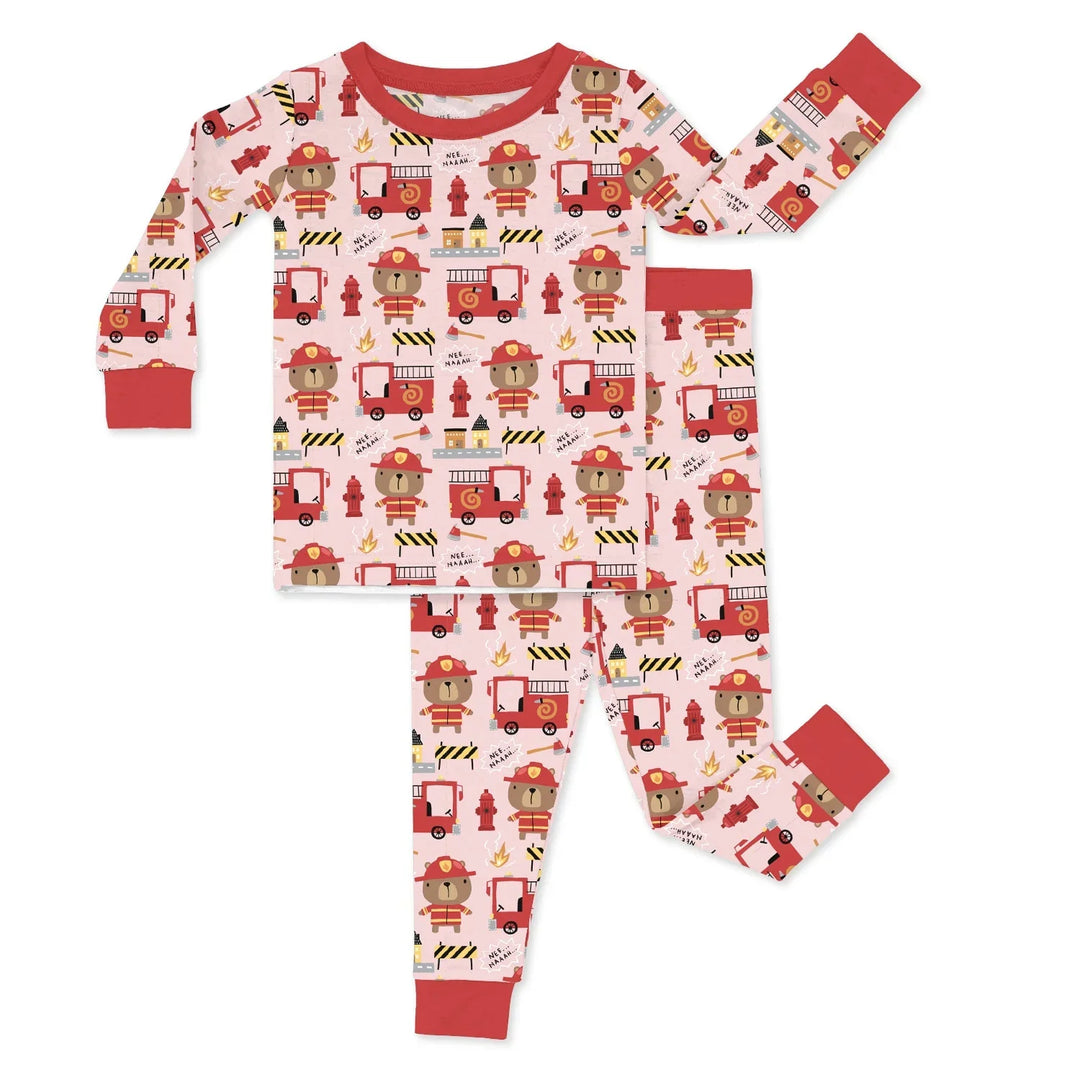 Firefighter Bears Two Piece Pajama Set , Firefighter Bears Two Piece Pajama Set - 12-18M