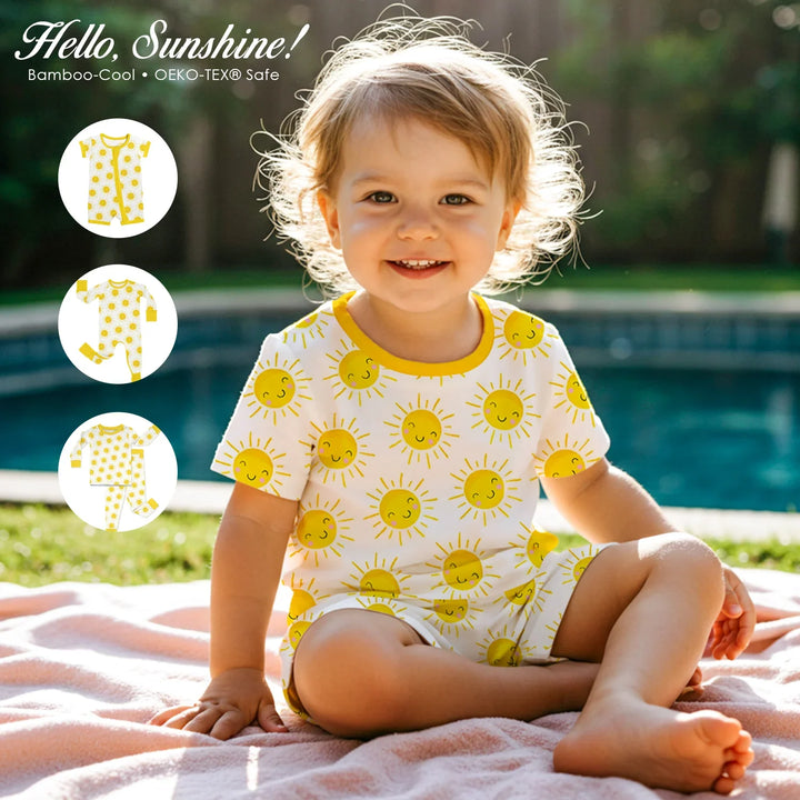 Sunshine Two Piece Short Sleeve Shorts Pajama Set , Sunshine Two Piece Short Sleeve Shorts Pajama Set - 12-18M