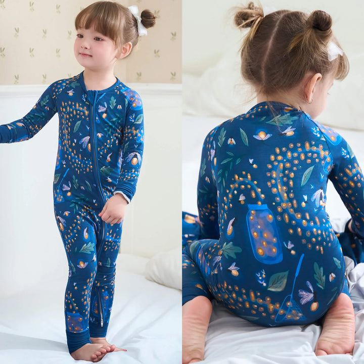 Bamboo Convertible Zippered Romper , Bamboo Convertible Zippered Romper - Catching Fireflies / 0-3M
