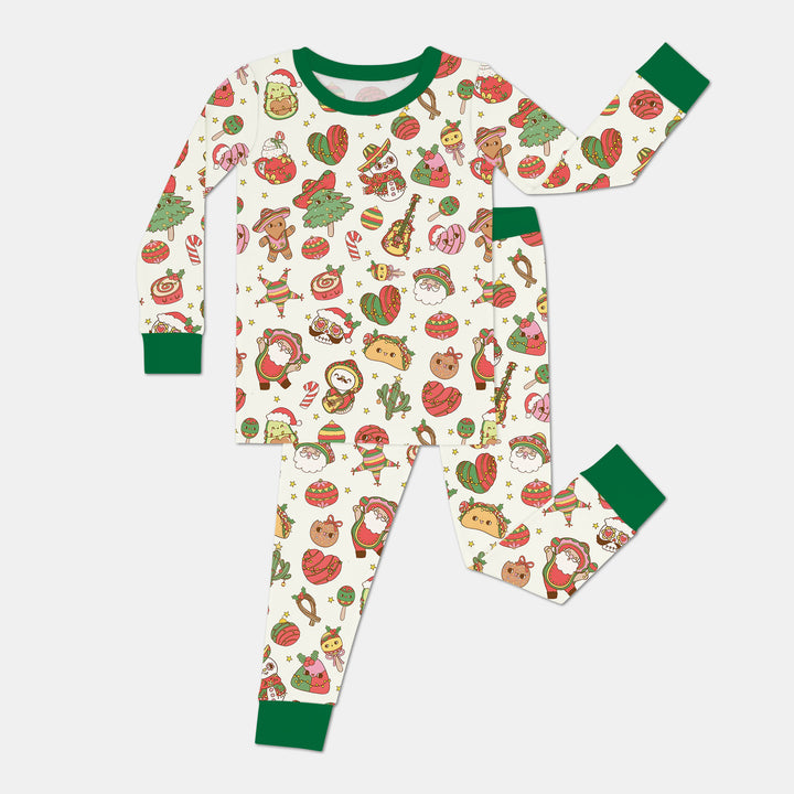 La Fiesta de Navidad Two Piece Long Sleeve Pajama Set