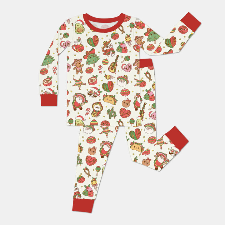 La Fiesta de Navidad Two Piece Long Sleeve Pajama Set