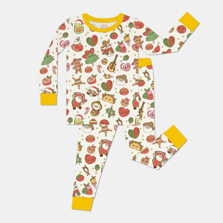 La Fiesta de Navidad Two Piece Long Sleeve Pajama Set