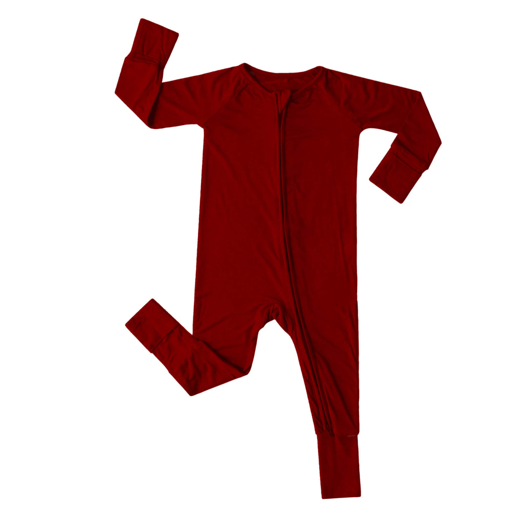 Convertible Zippered Romper in Maroon
