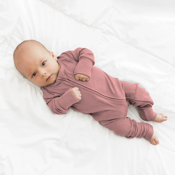 Blush Petal Ribbed Convertible Zippy , Blush Petal Ribbed Convertible Zippy - 0-3M