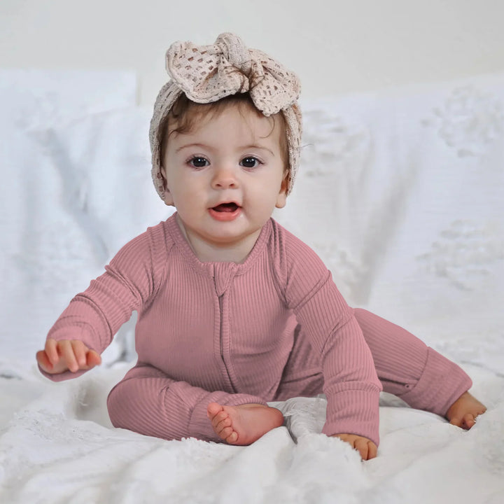 Blush Petal Ribbed Convertible Zippy , Blush Petal Ribbed Convertible Zippy - 0-3M