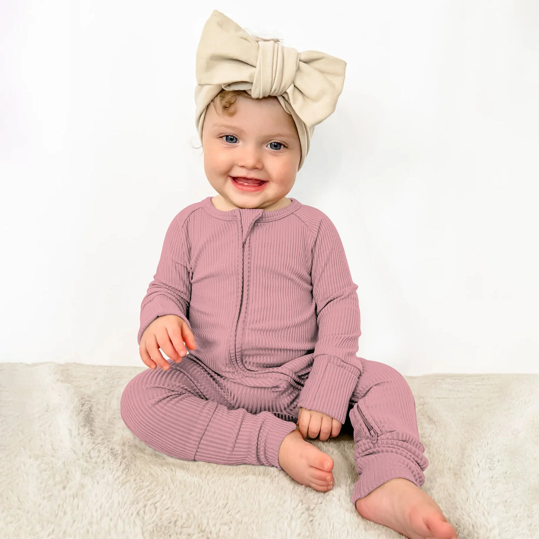Blush Petal Ribbed Convertible Zippy , Blush Petal Ribbed Convertible Zippy - 0-3M