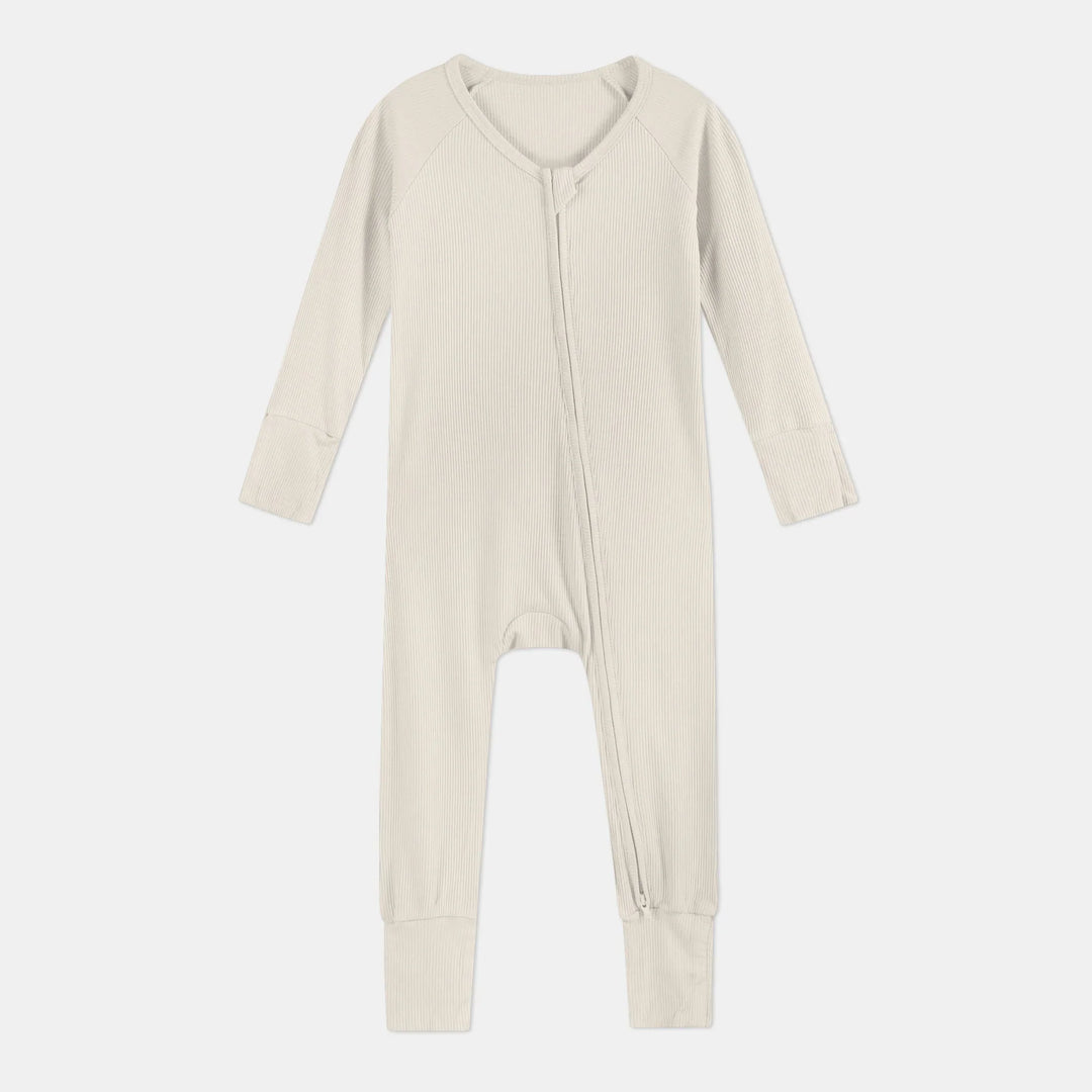 Vanilla Cream Ribbed Convertible Zippy , Vanilla Cream Ribbed Convertible Zippy - 0-3M