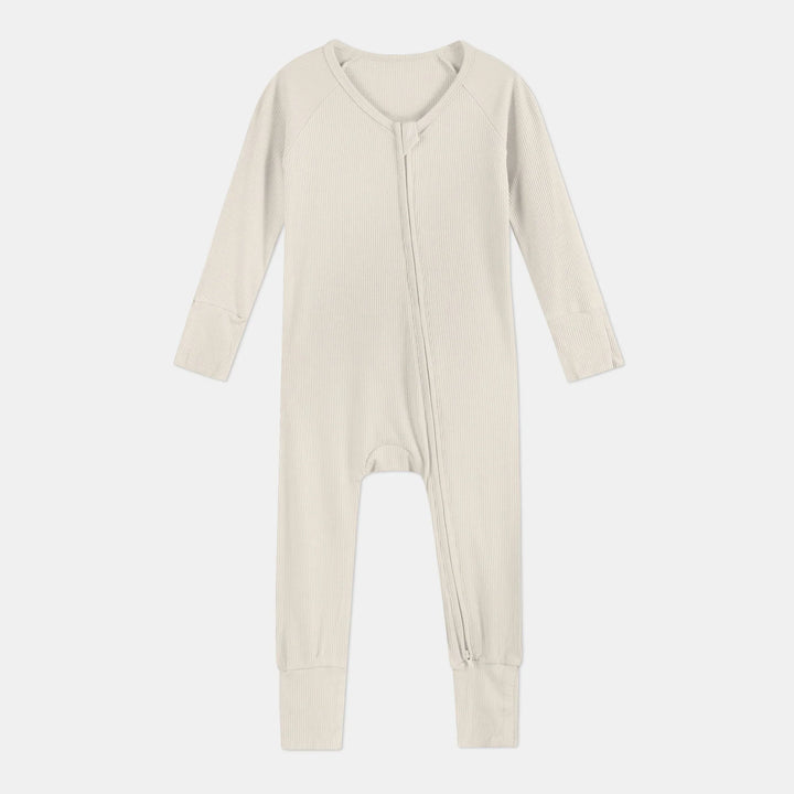 Vanilla Cream Ribbed Convertible Zippy , Vanilla Cream Ribbed Convertible Zippy - 0-3M