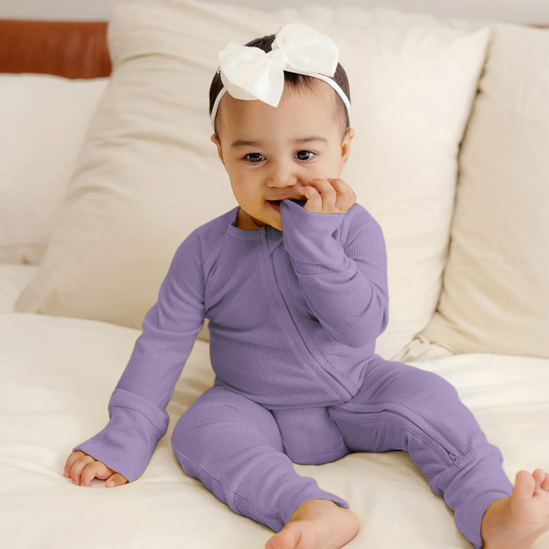 Lavender Ribbed Convertible Zippy , Lavender Ribbed Convertible Zippy - 0-3M