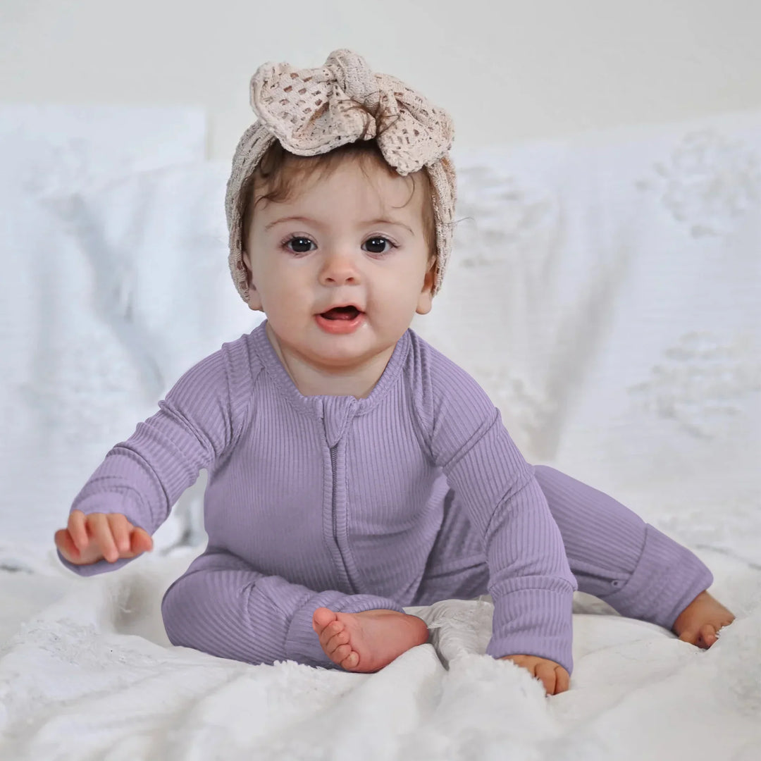 Lavender Ribbed Convertible Zippy , Lavender Ribbed Convertible Zippy - 0-3M