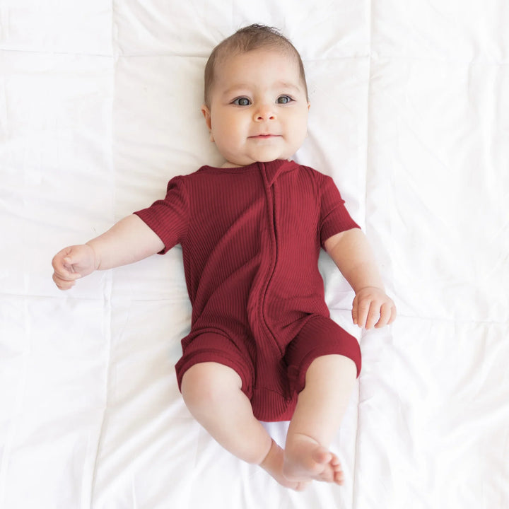 Cherrywood Ribbed Shorty Zippy , Cherrywood Ribbed Shorty Zippy - 0-3M