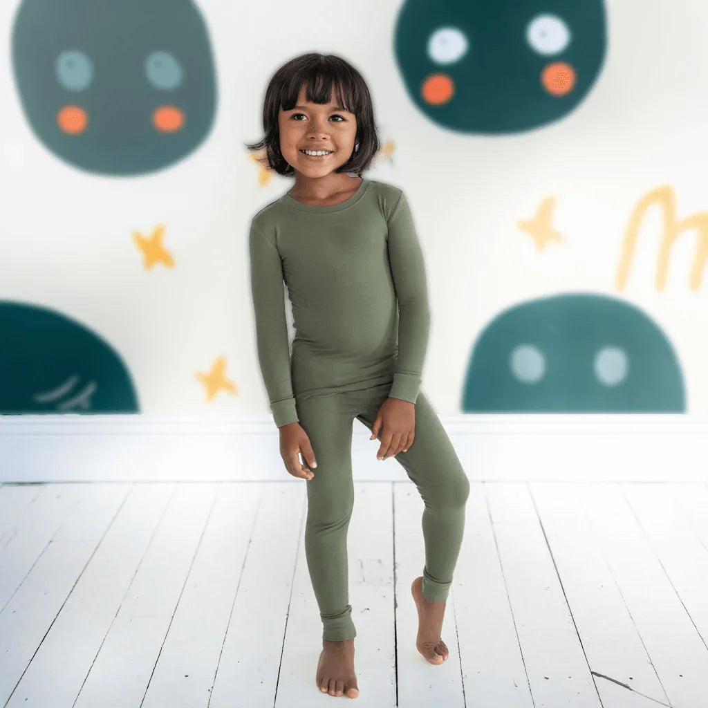 Cozy Two Piece Pajama Set , Cozy Two Piece Pajama Set - Olive / 12-18M