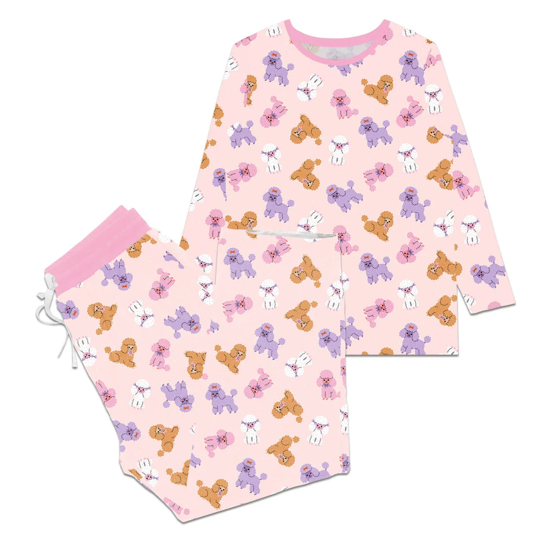 Pink Poodles Women Pajama Set , Pink Poodles Women Pajama Set - S