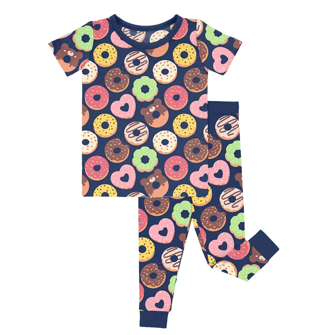 Blue Donut Fantasy Two Piece Short Sleeve Pajama Set , Blue Donut Fantasy Two Piece Short Sleeve Pajama Set - 12-18M