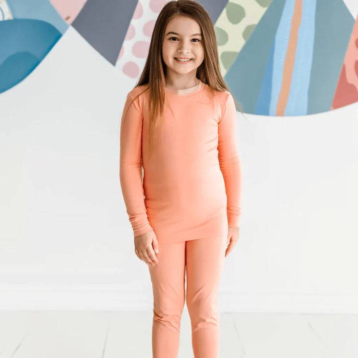 Two Piece Pajama Set , Two Piece Pajama Set - Peach / 12-18M