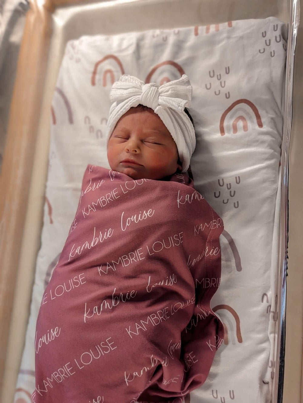 Personalized Baby Name Swaddle Blanket Block & Script , Personalized Baby Name Swaddle Blanket Block & Script - Script / American Blue