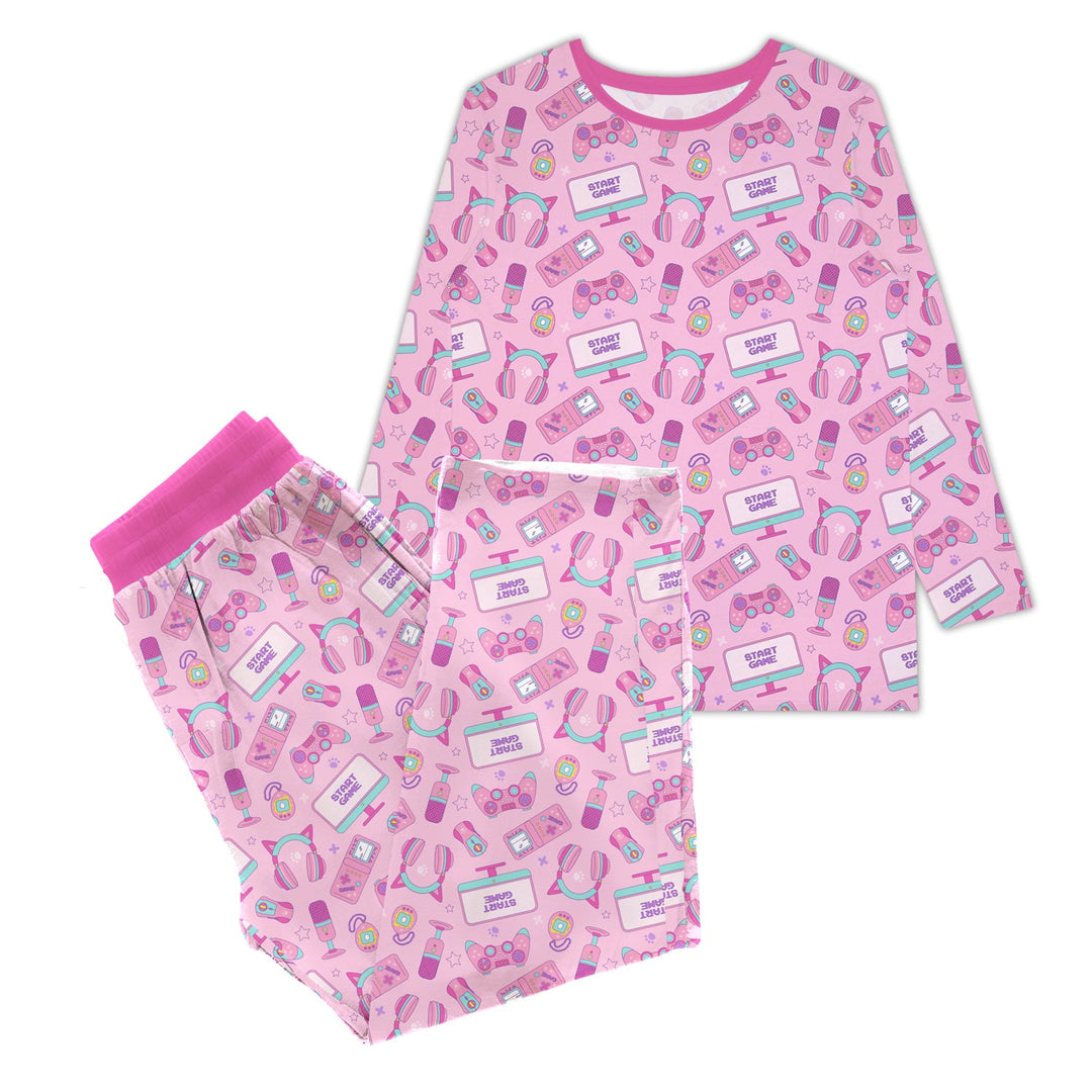 Pink 90S Games Women Pajama Set