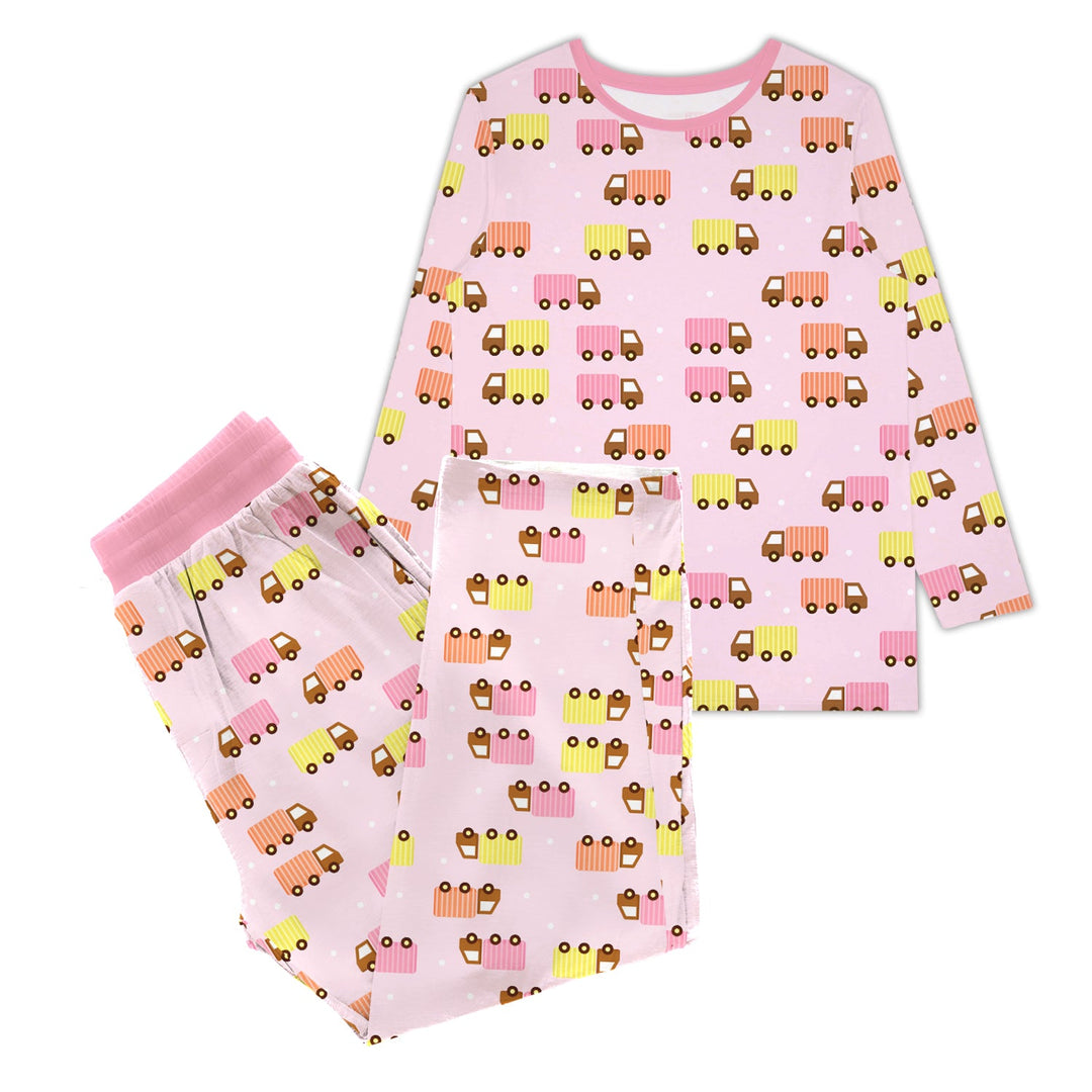 Pink Trucks Women Pajama Set
