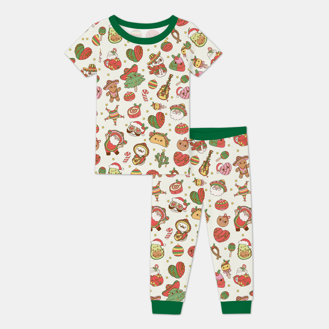 La Fiesta de Navidad Two Piece Short Sleeve Pajama Set