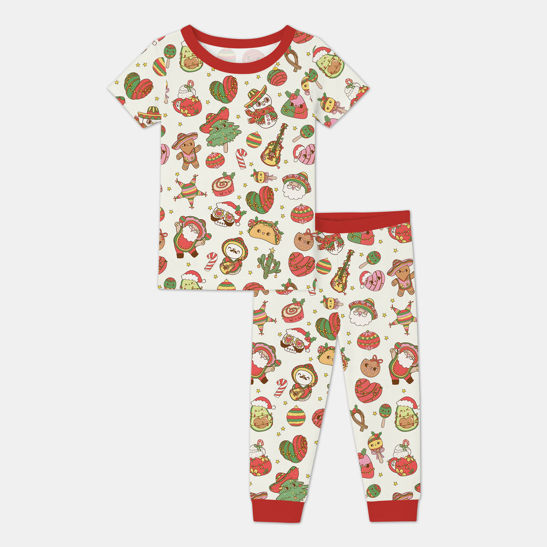 La Fiesta de Navidad Two Piece Short Sleeve Pajama Set