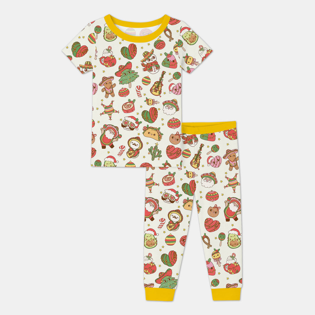 La Fiesta de Navidad Two Piece Short Sleeve Pajama Set